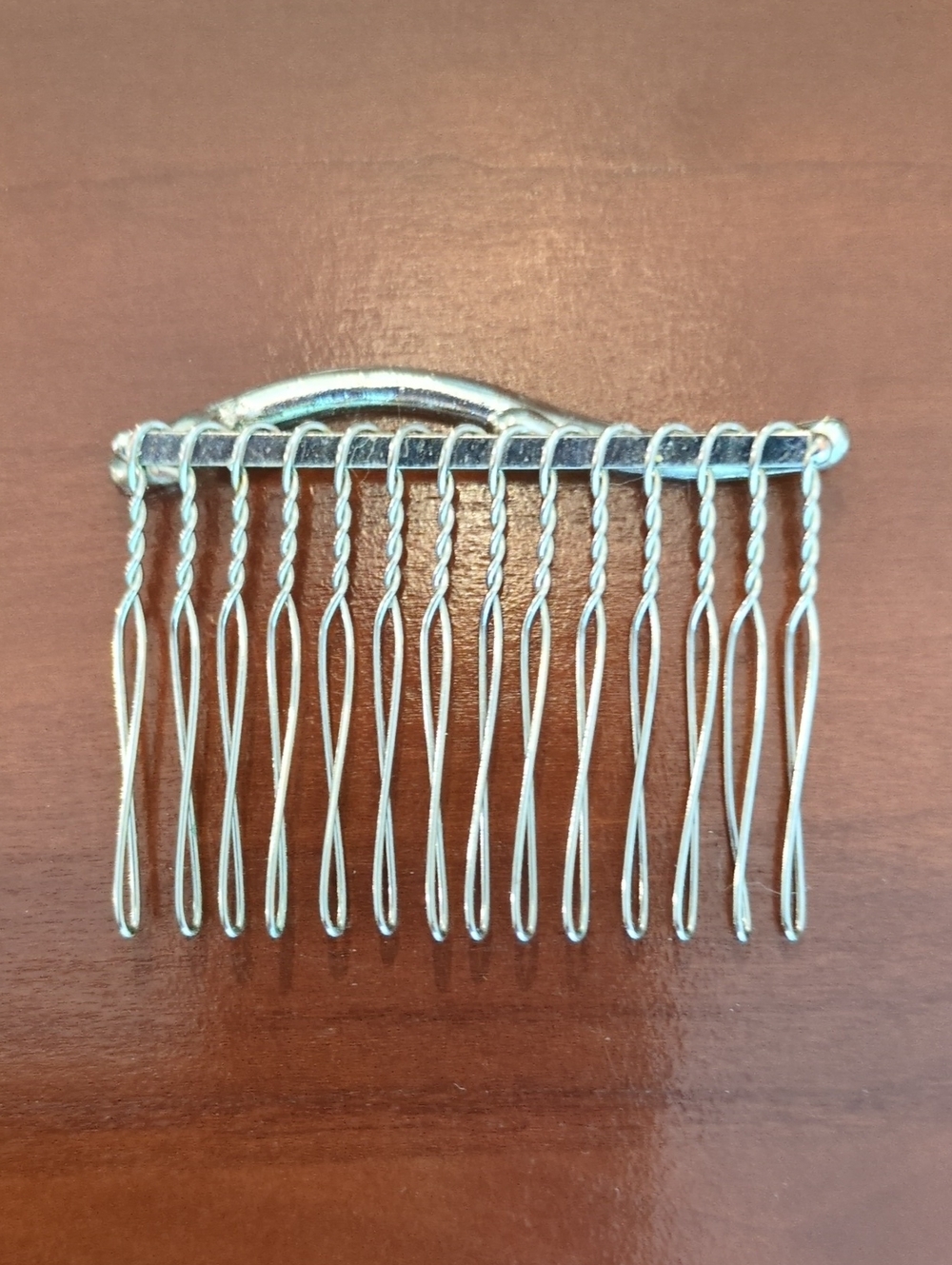 Silver Rhinestone Hair Comb Wave Small - Picture 2 of 4